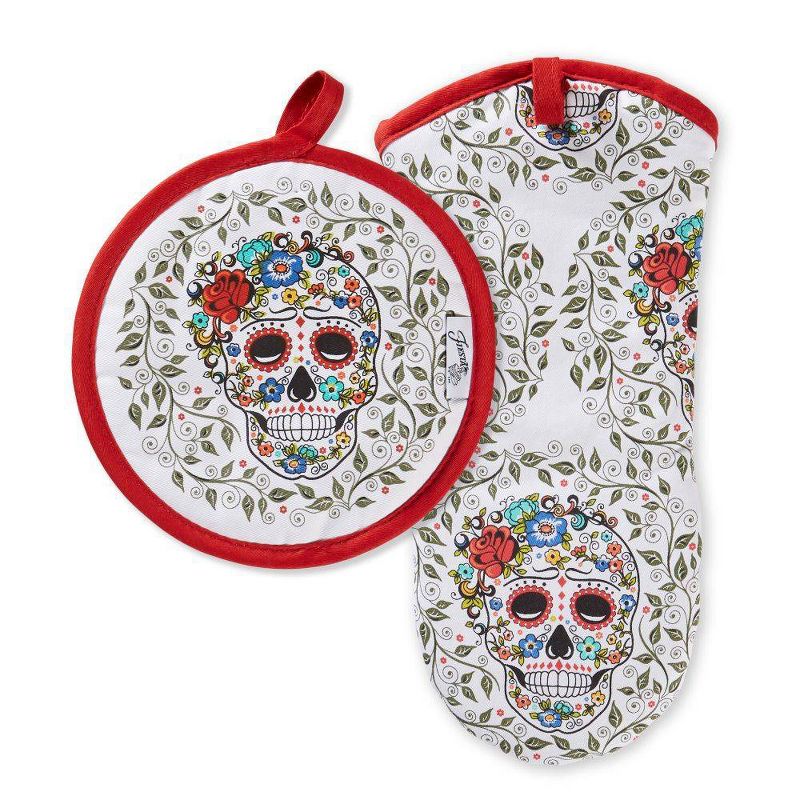 Fiesta Skull & Vine Oven Mitt + Pot Holder - Fiesta