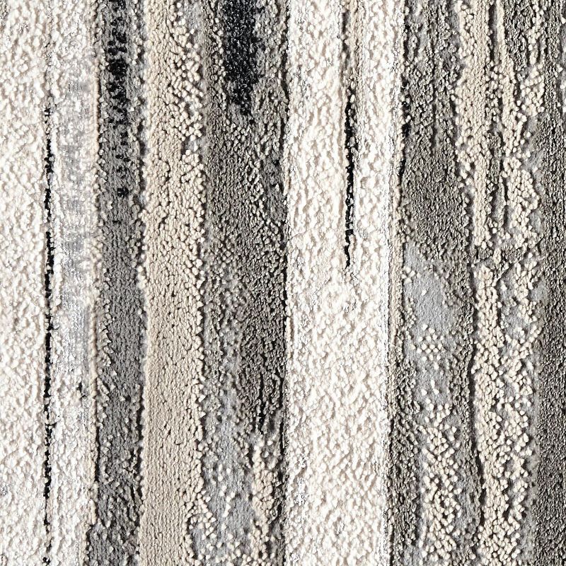 12'X15' Rectangle Loomed Stripe Area Rug Silver - Feizy