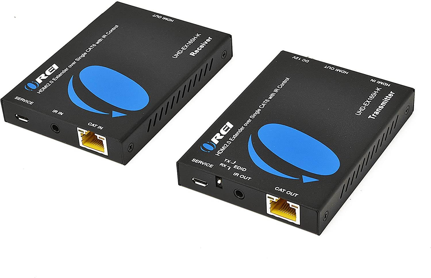 Orei HDMI Extender UltraHD Over Single Cat6/Cat7 Cable 4K @ 60Hz with HDR & IR Control - Up to 165 ft EDID Management