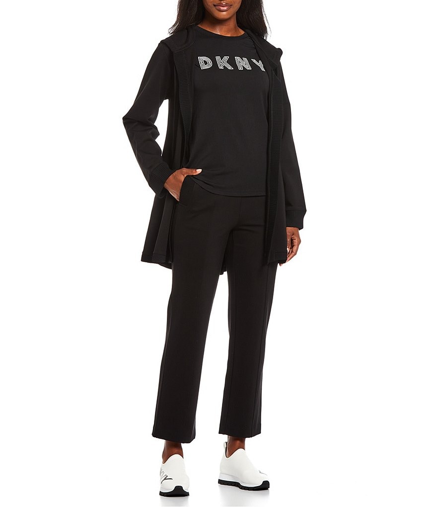 Splendid Knit Zip Up Drawstring Hoodie