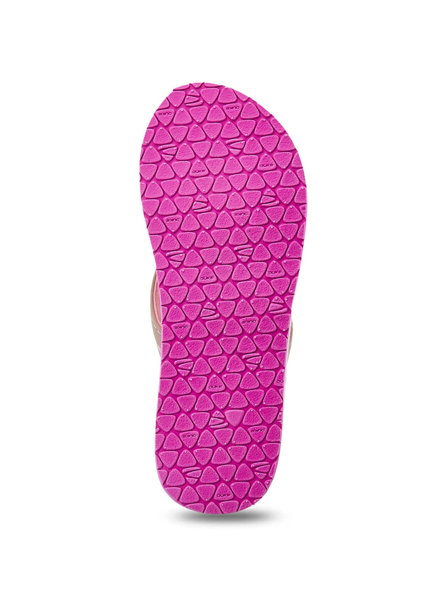 Duke Women's Salmon Pink Wedge Flip Flops