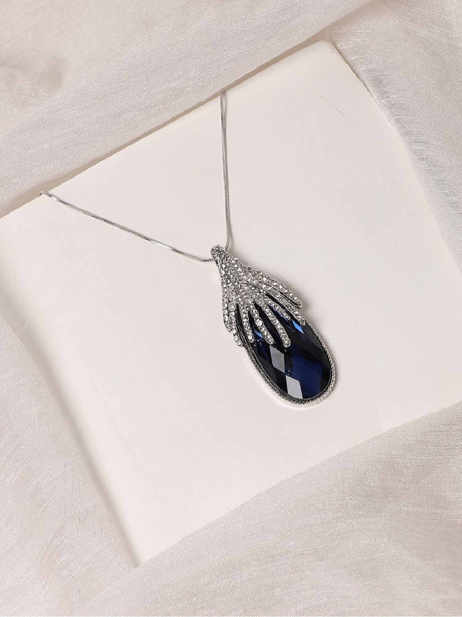 Sohi women's crystal vortex pendant sapphire blue