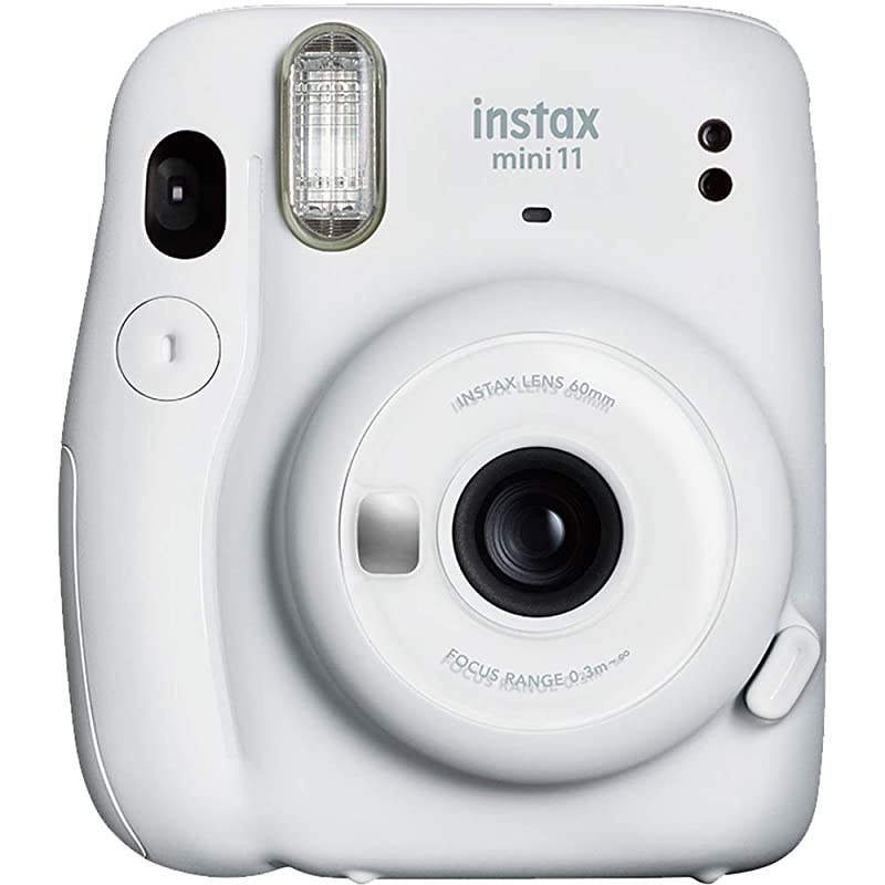 Instax Mini 11 Instant Camera Ice White 16654798 +  Instax Mini Twin Pack Instant Film 16437396 + Single Pack Rainbow Film + Case + Travel Stickers