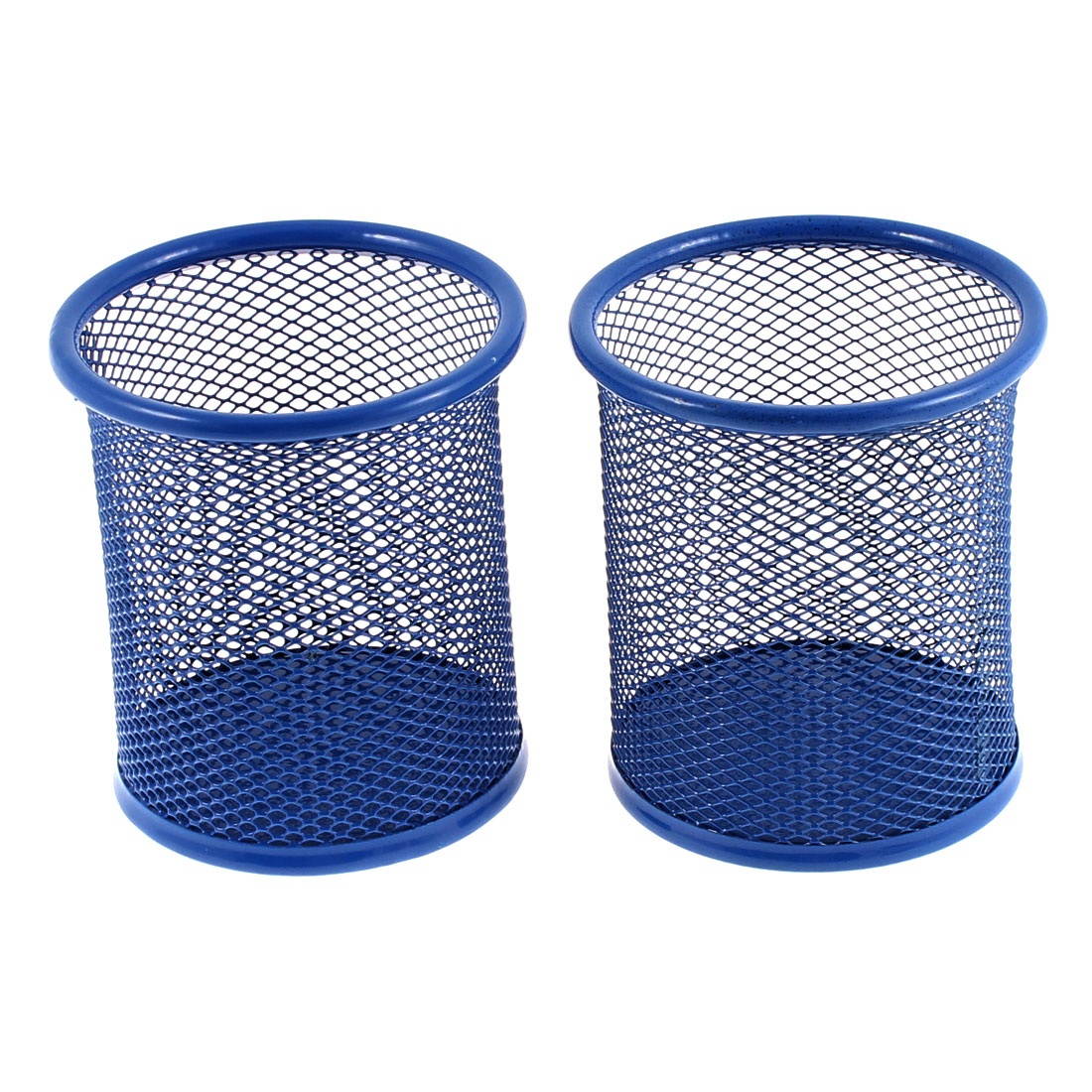 Metal Cylinder Shaped Pen Pencil Rulers Eraser Holder Organizer Container 2pcs