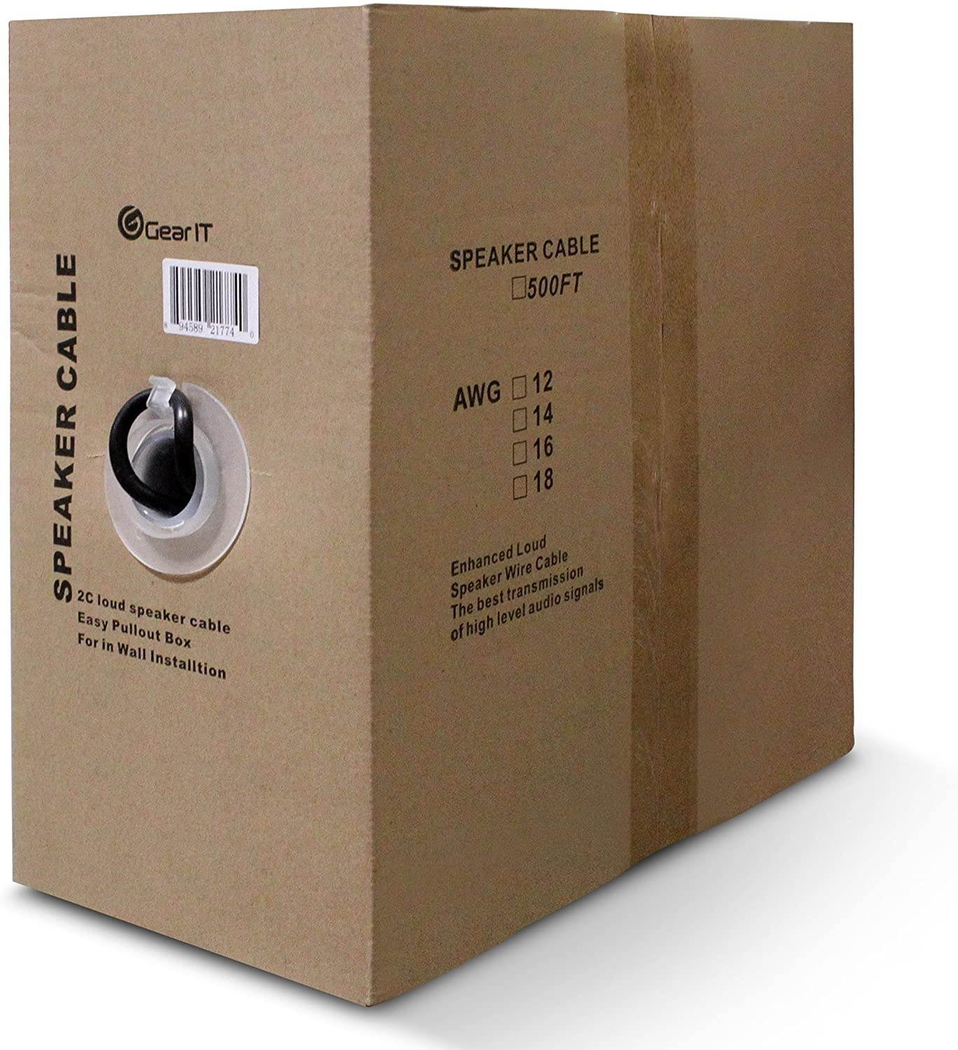 16 AWG CL3 OFC Outdoor Speaker Wire GearIT Pro Series 16 Gauge (500 Feet / 152.4 Meters/Black) Oxygen Free Copper UL CL3 Rated for Outdoor Direct Burial and in-Wall Installation Speaker Cable