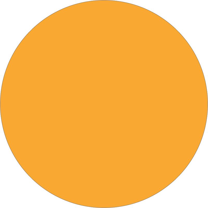 Tape Logic Removable Labels 2" Circle Fluorescent Orange 500 /Roll DL1390FO