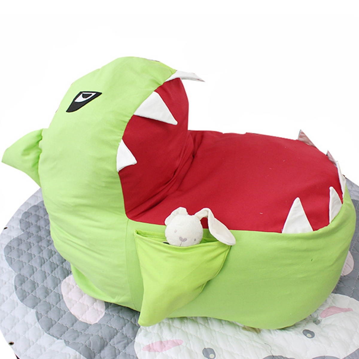 Large Giant Huge Shark Stuffed Animal Plush Soft Toy Pillow Sofa Bean Bag Lazy Sofa Green