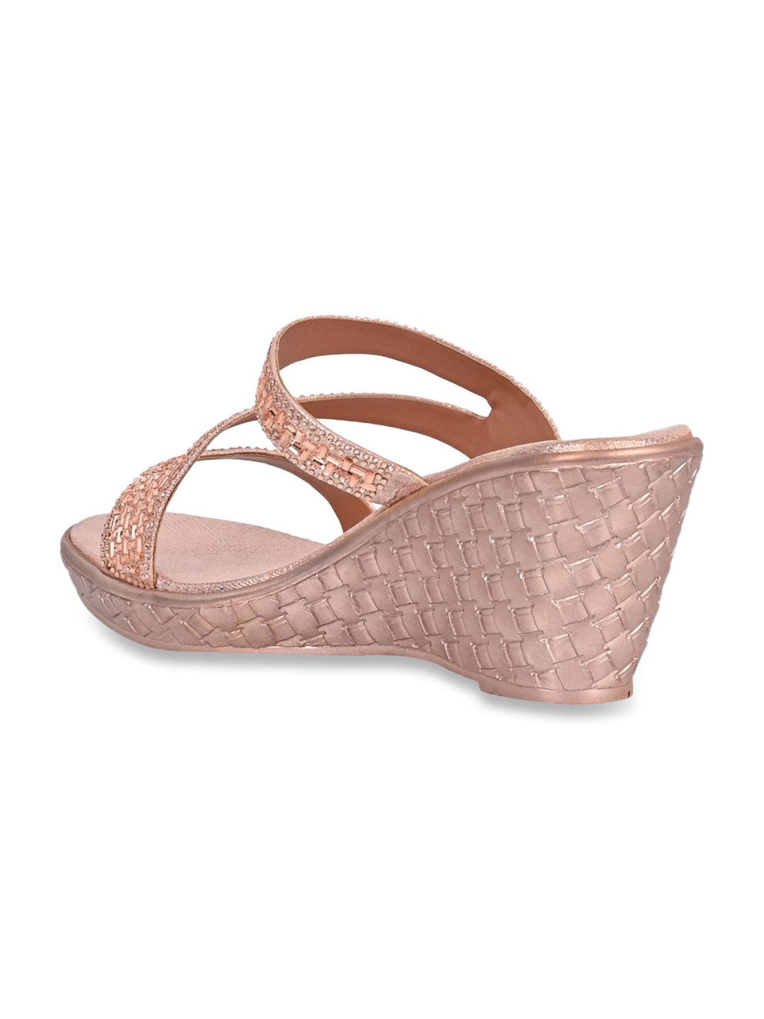 Jove Women's Rose Gold Casual Wedges