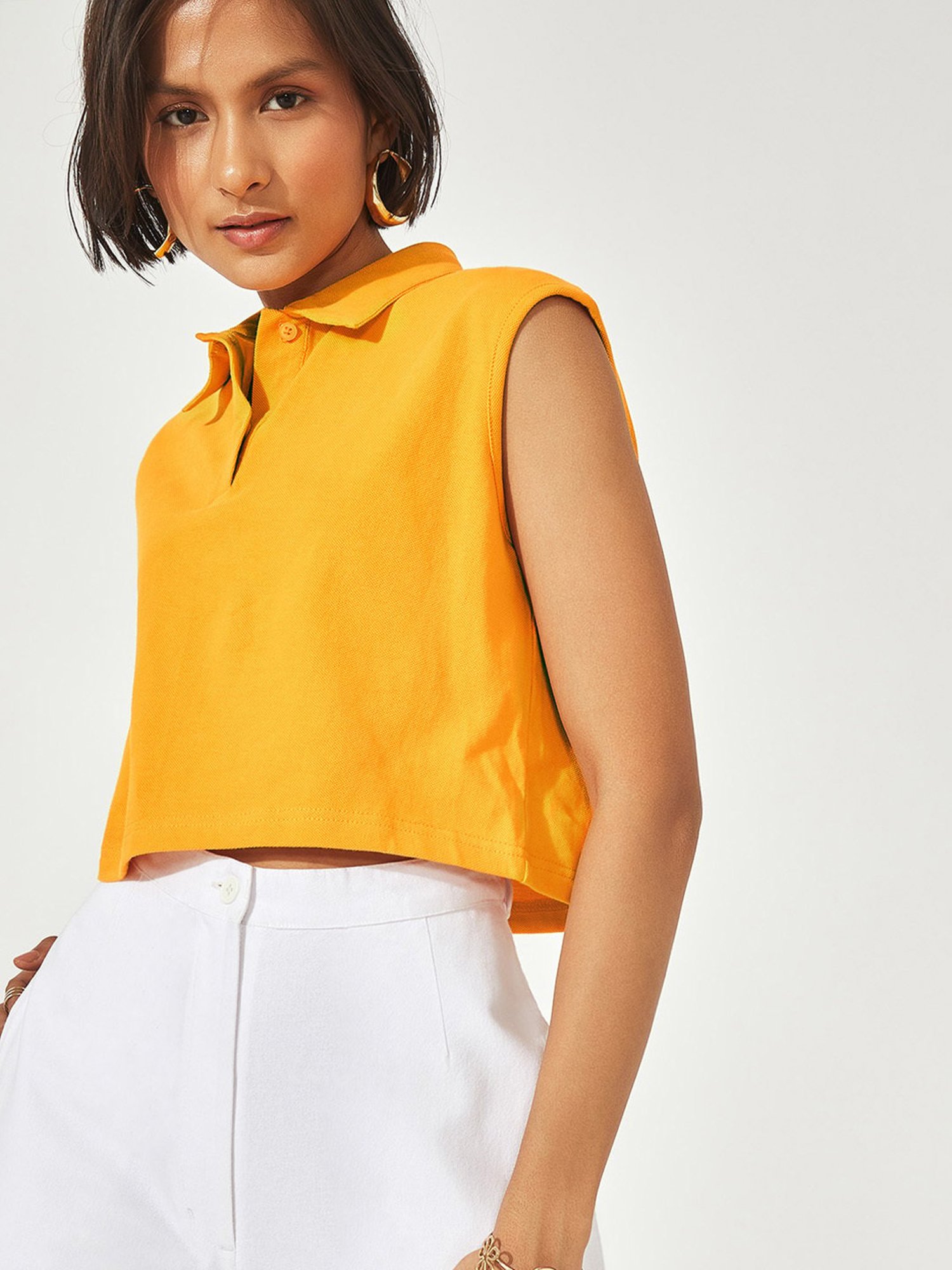 The Label Life Yellow Crop Top