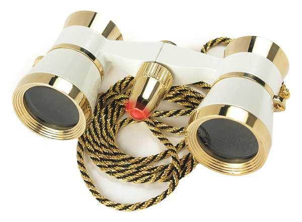 Barska AB11280 3x25 Blueline Opera Glasses with Gold Trim Necklace and Reading Light