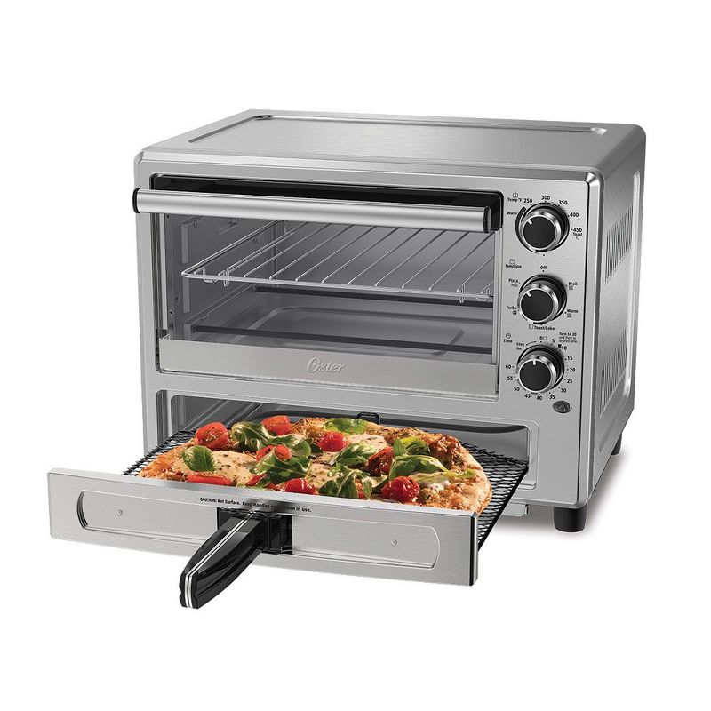 Toshiba MC25CEY-BS 6 Slice Small Stainless Convection Pizza Toaster Oven, Black