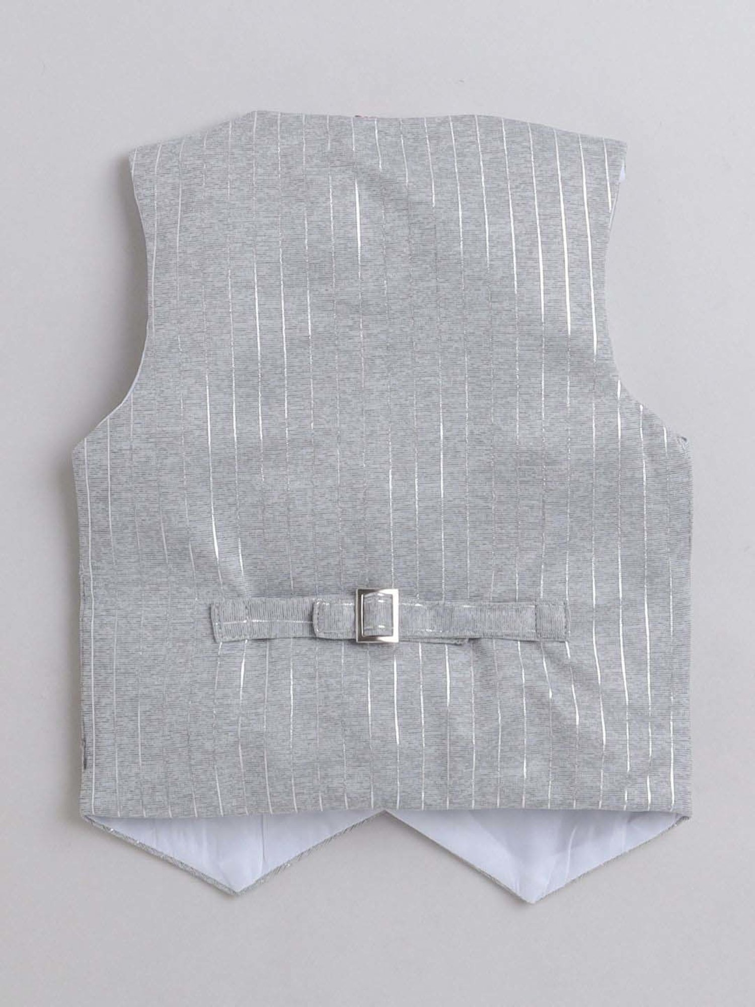 Fourfolds Boys Grey Solid Full Sleeves Clothing Set