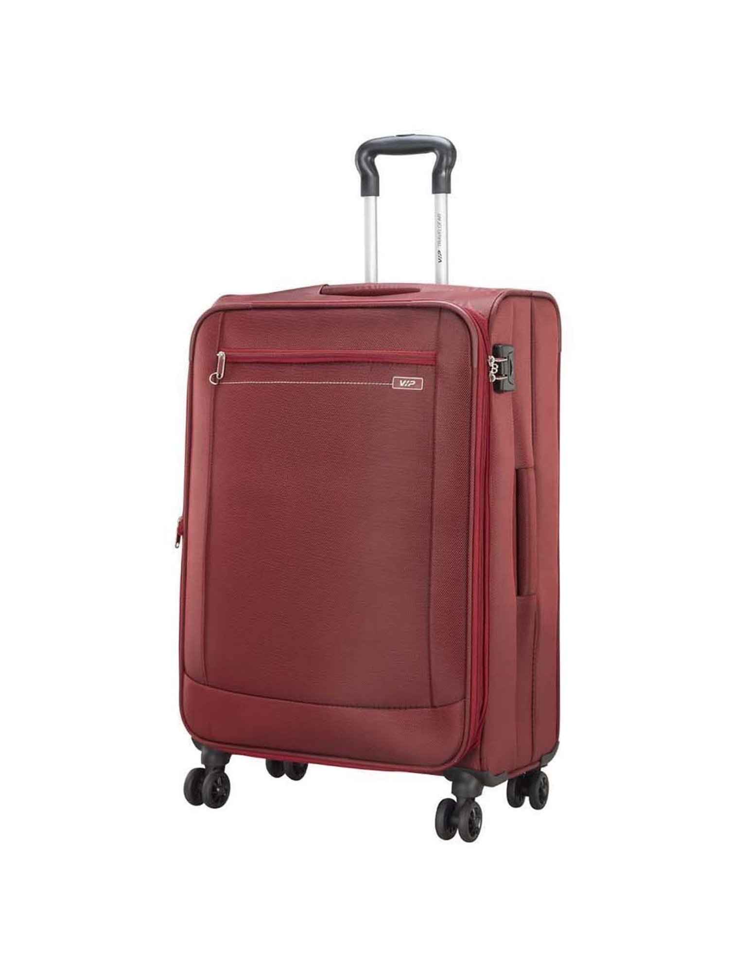 VIP Knight Red Solid Soft Medium Trolley Bag - 46 cm