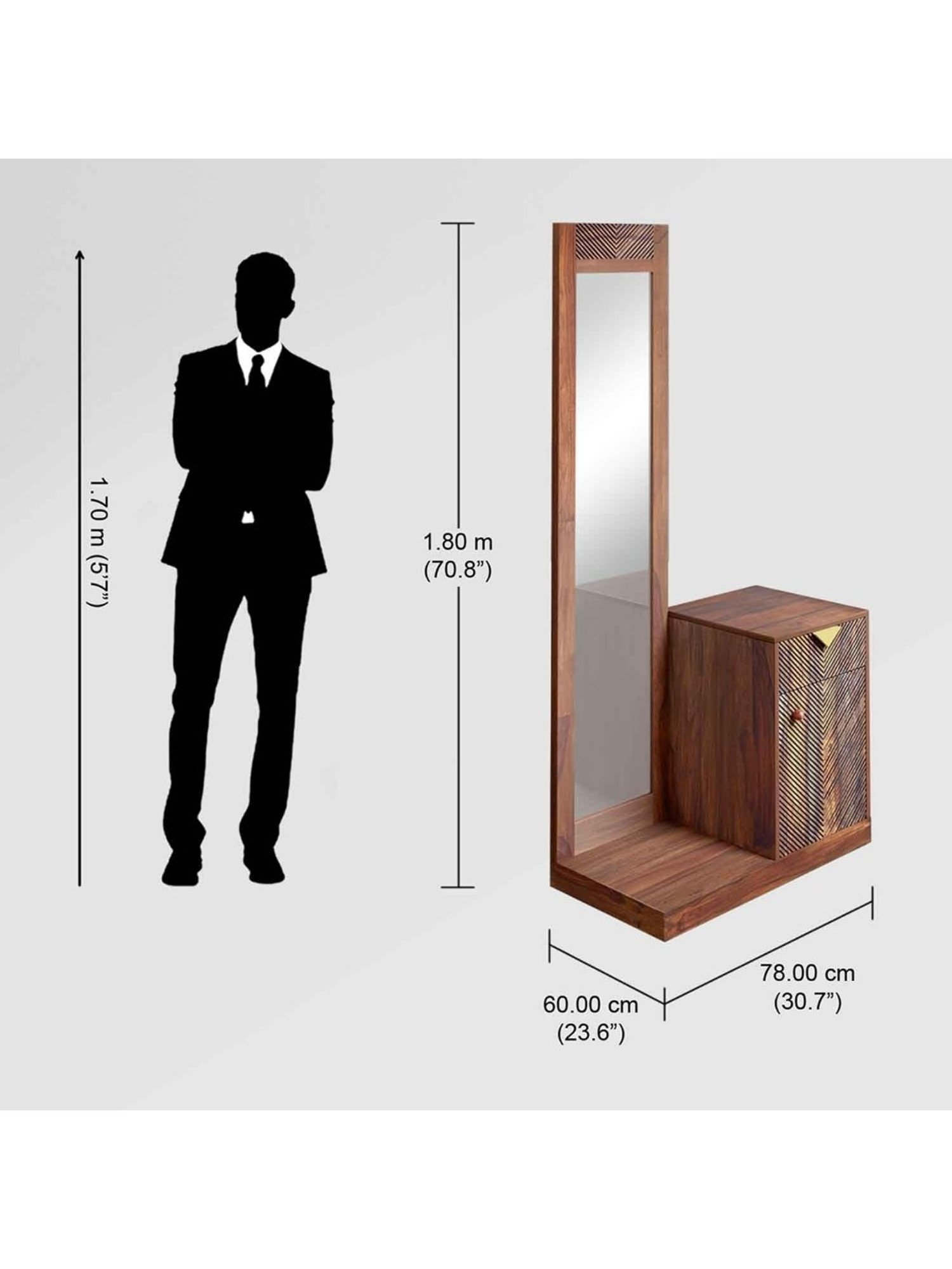 Godrej Interio Aero Valigny Oak Engineered Wood Standerd Dressing Table