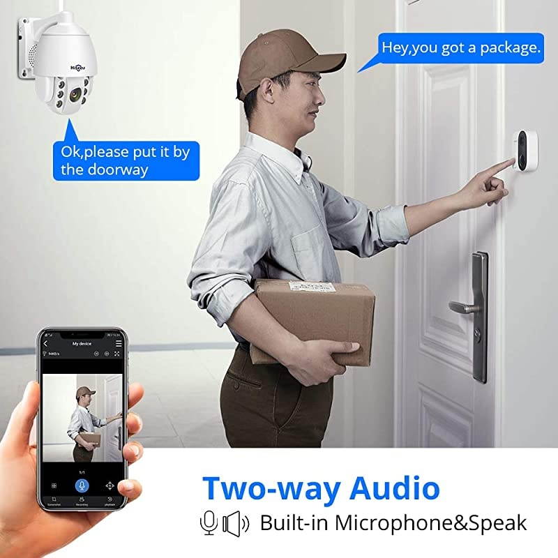 1080P HD Outdoor Wireless Security Camera Pan Tilt Zoom 5X Digital Compatible  Wireless Security Camera System PTZ Camera TwoWay Audio Waterproof Dome Motion Detection Night Vision