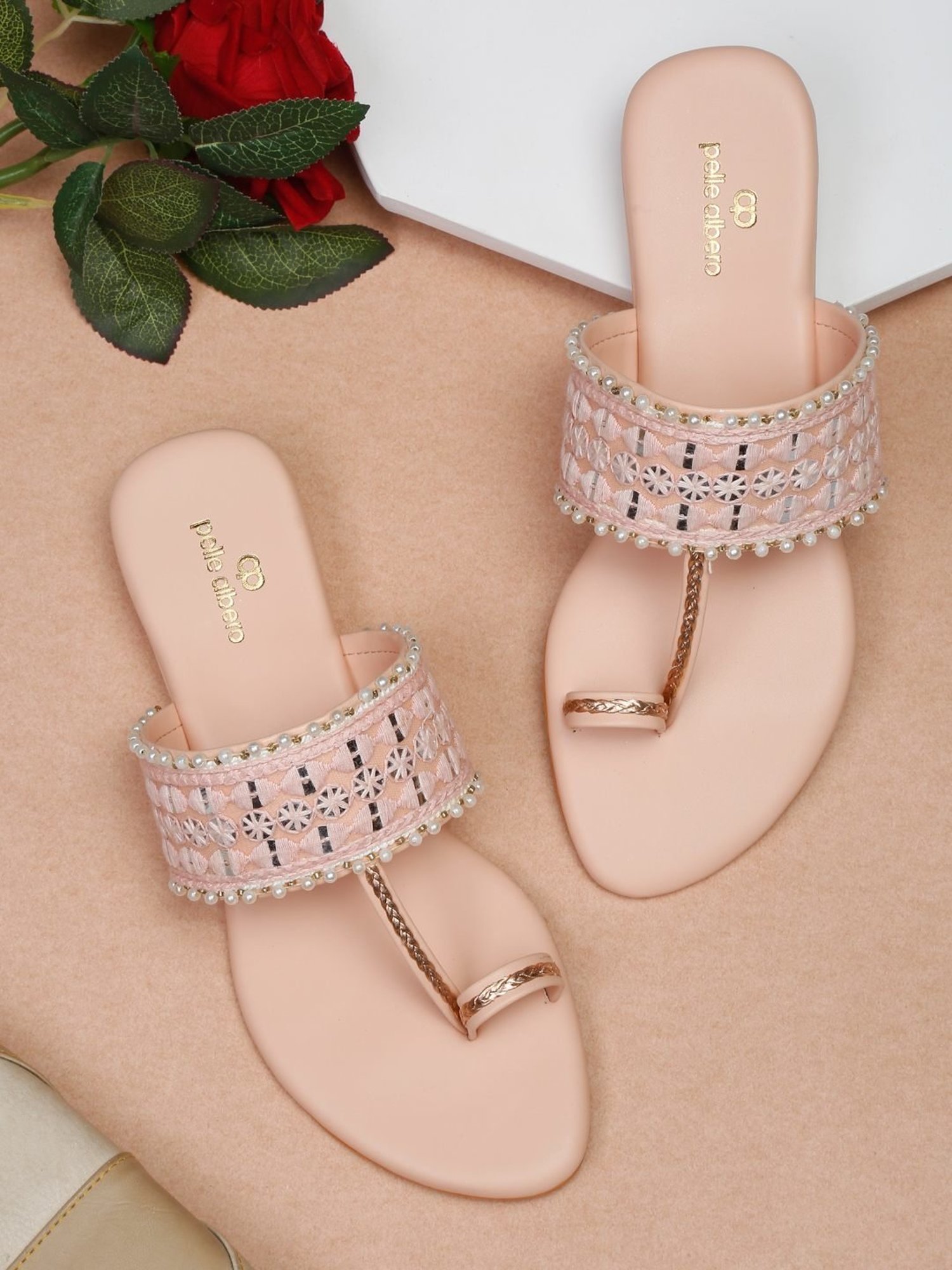 Pelle Albero Women's Peach Toe Ring Sandals