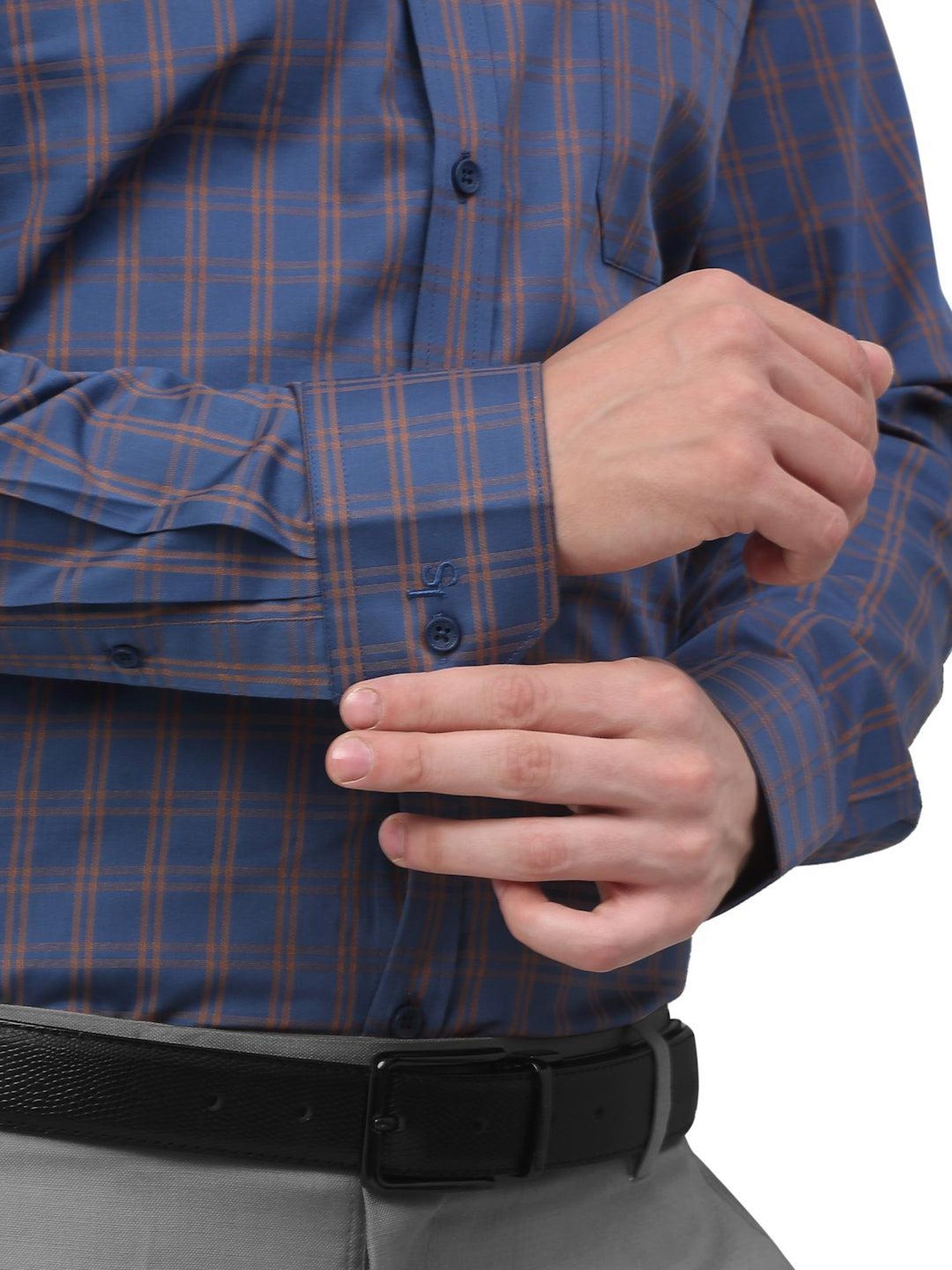 Louis Stitch Blue Cotton Regular Fit Checks Shirt