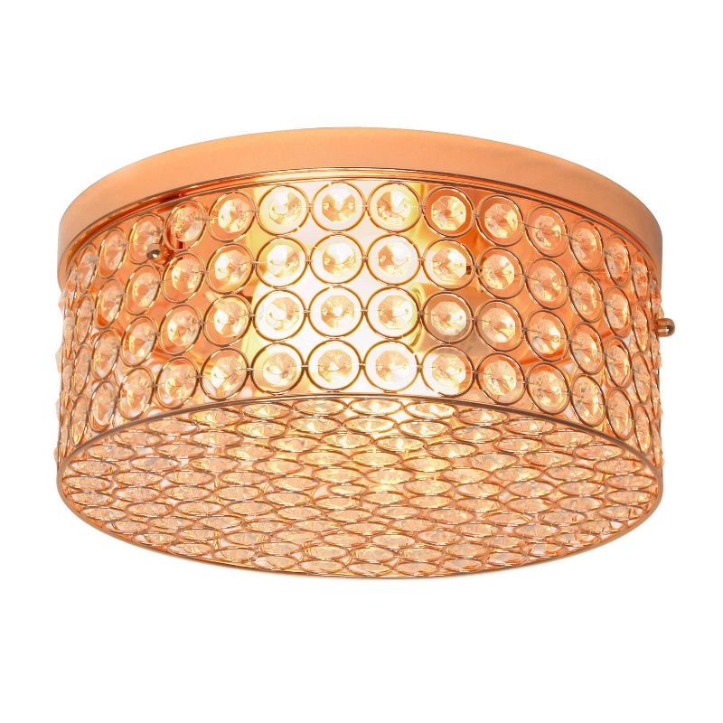 12" Round Elipse Flushmount Ceiling Light Rose Gold - Elegant Designs