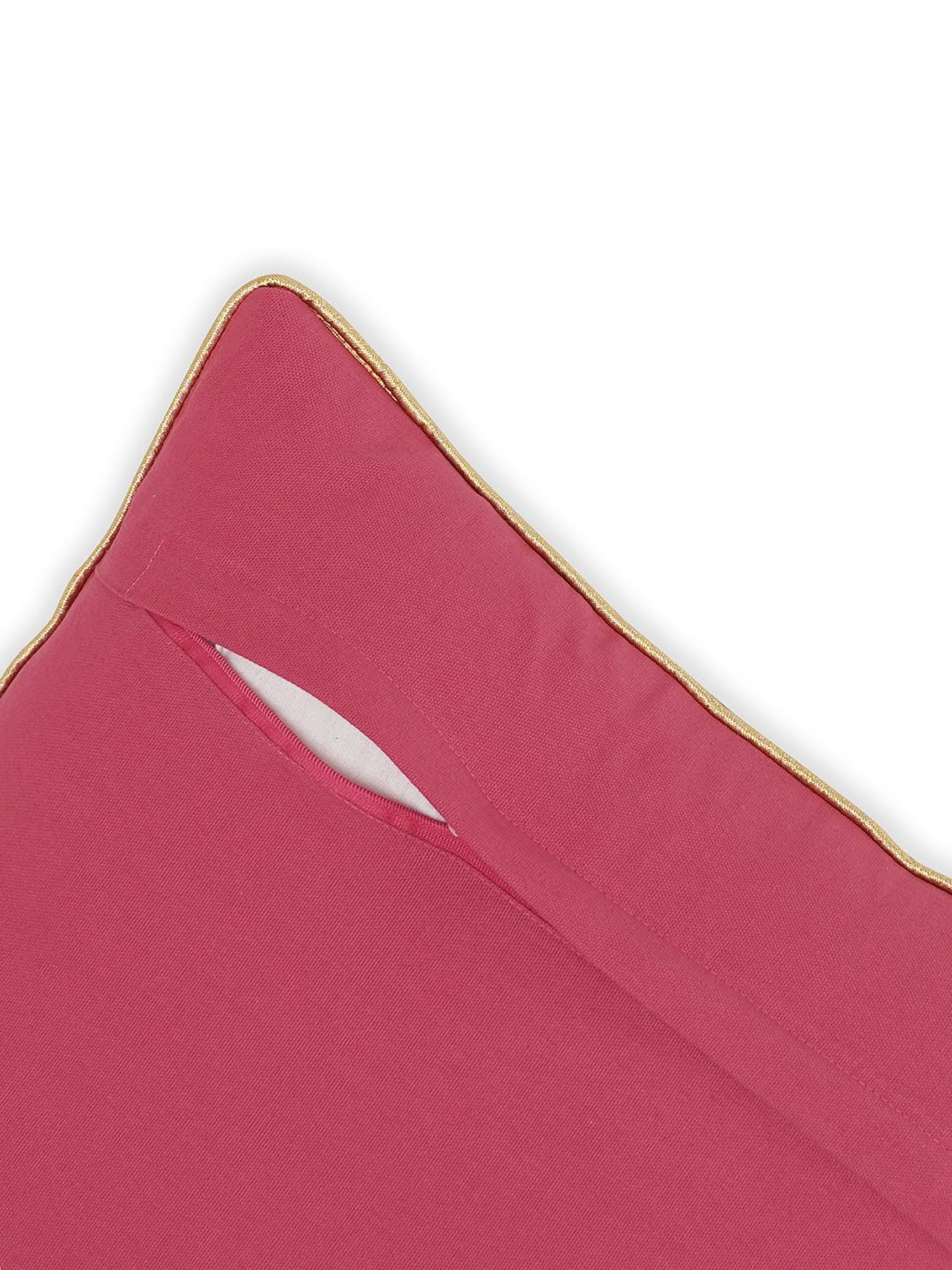 Pure Home and Living Pink Cotton Embroidery Cushion Cover