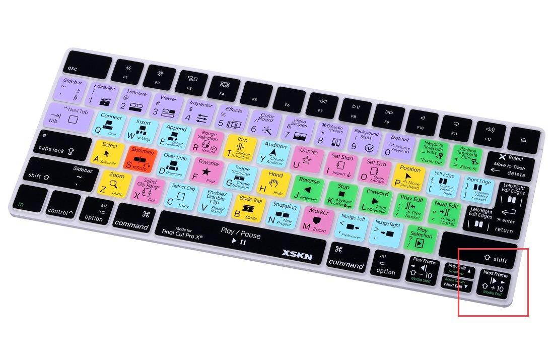 XSKN Final Cut Pro X 10 Shortcut Keyboard Cover for Apple Magic Keyboard (MLA22LL/A), US and EU Layout