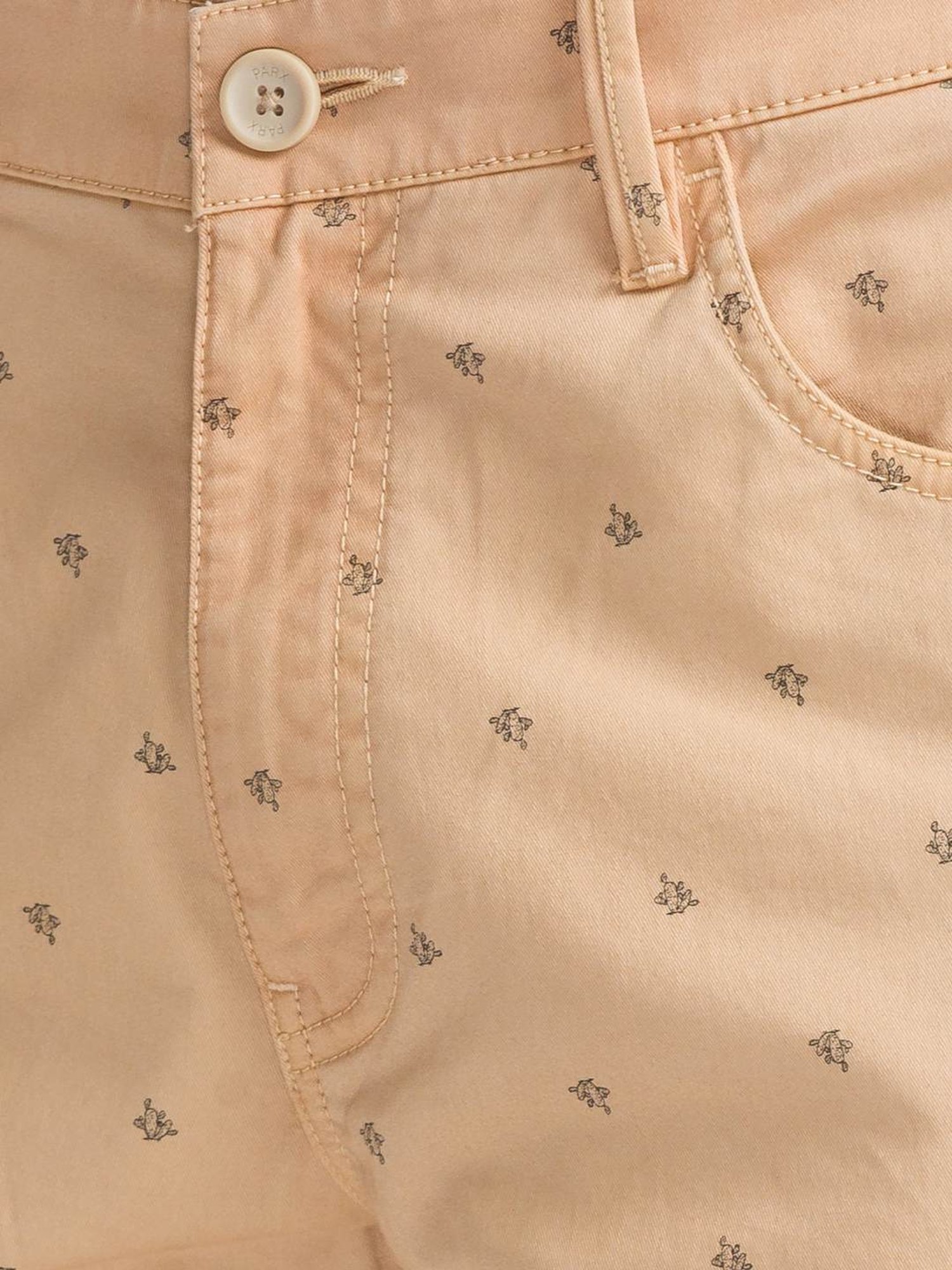 Parx Brown Regular Fit Printed Shorts