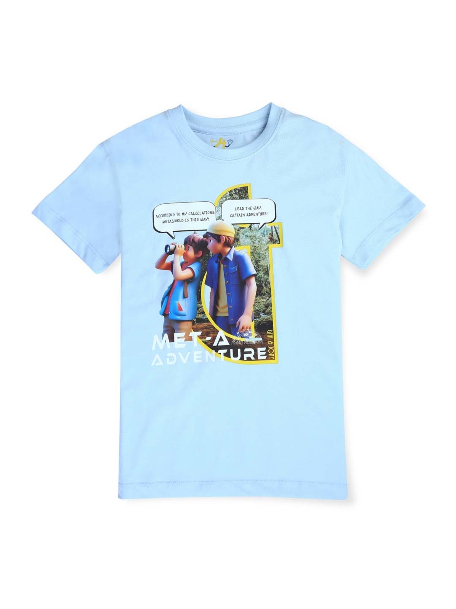 Gini & Jony Kids Blue Digital Print T-Shirt