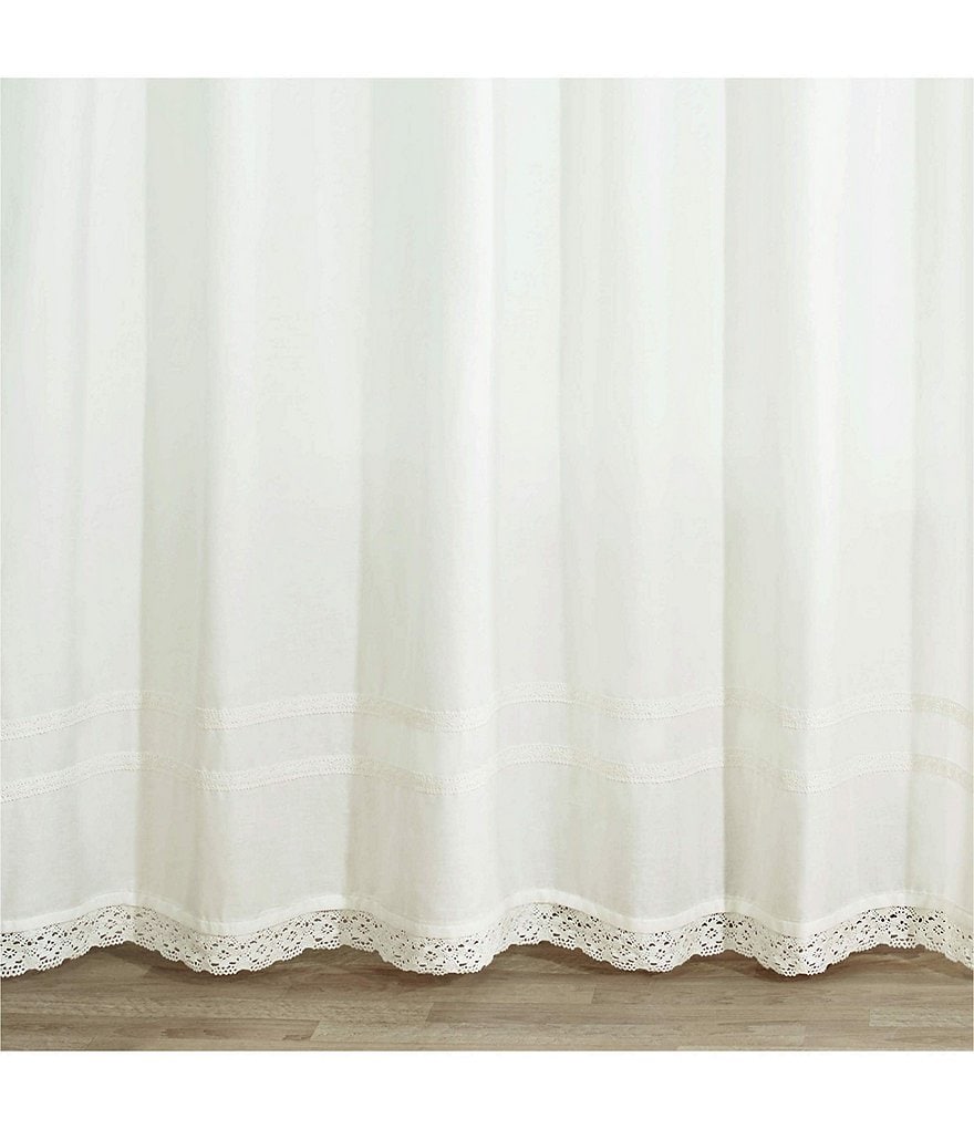 Laura Ashley Annabella Crocheted Lace Shower Curtain