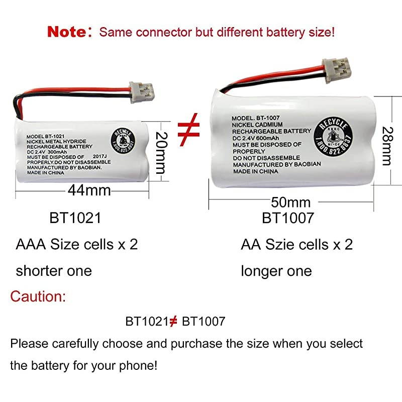 BT1007 BT-1007 BBTY0651101 Cordless Phone Battery Compatible with Uniden BT904 BT-904 BT1015 BT-1015 BBTY0460001 BBTY0510001 BBTY0624001 BBTY0700001 Panasonic HHR-P506 HHR-P506A(Pack of 4)