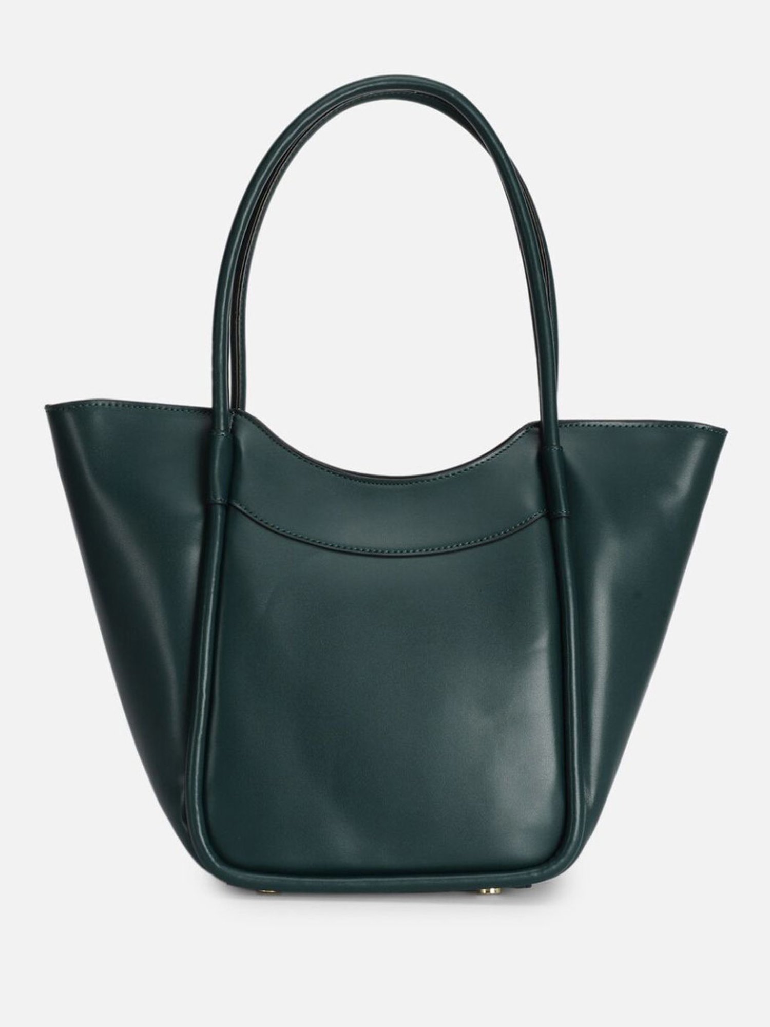 Van Heusen Green PU Solid Bucket Handbag