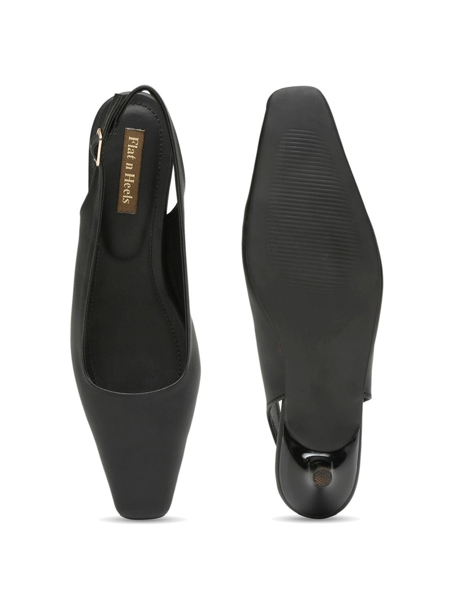 Flat N Heels Women's Black Back Strap Sandals