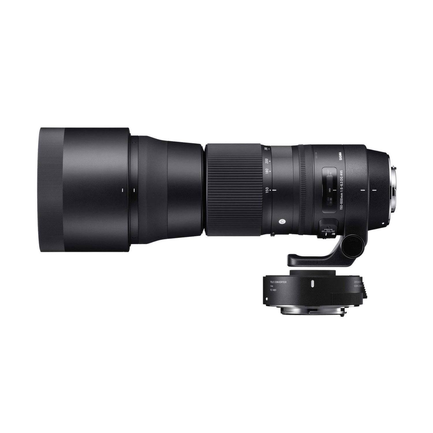 Sigma ZV955 150-600mm F5-6.3 DG HSM Contemporary Lens with 1.4X Tele-Converter Kit for Nikon (Black)