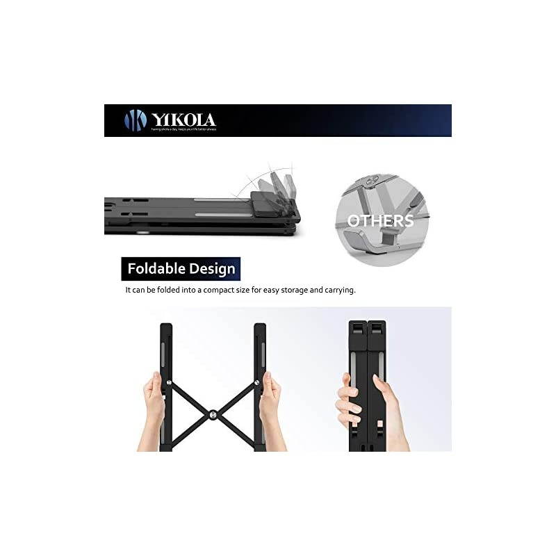 Portable Laptop Stand Holder with Carry Bag 6Adjustable Height Aluminum Notebook RiserFoldable Ergonomic Ventilated Desktop Elevator Computer Support Mount for 10173 LaptopampTabletBlack