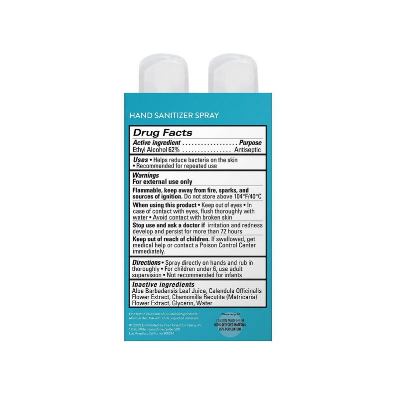 The Honest Company Free & Clear Hand Sanitizer - 4ct/2 fl oz each