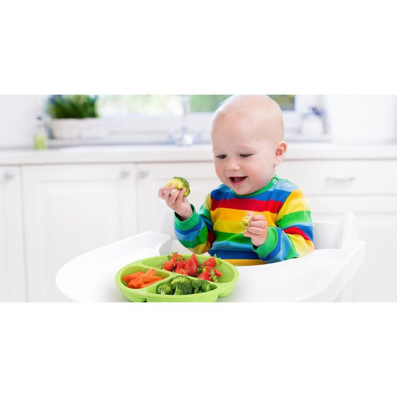 Zulay Kitchen Silicone Divided Baby Plates (3pcs) - Multicolored