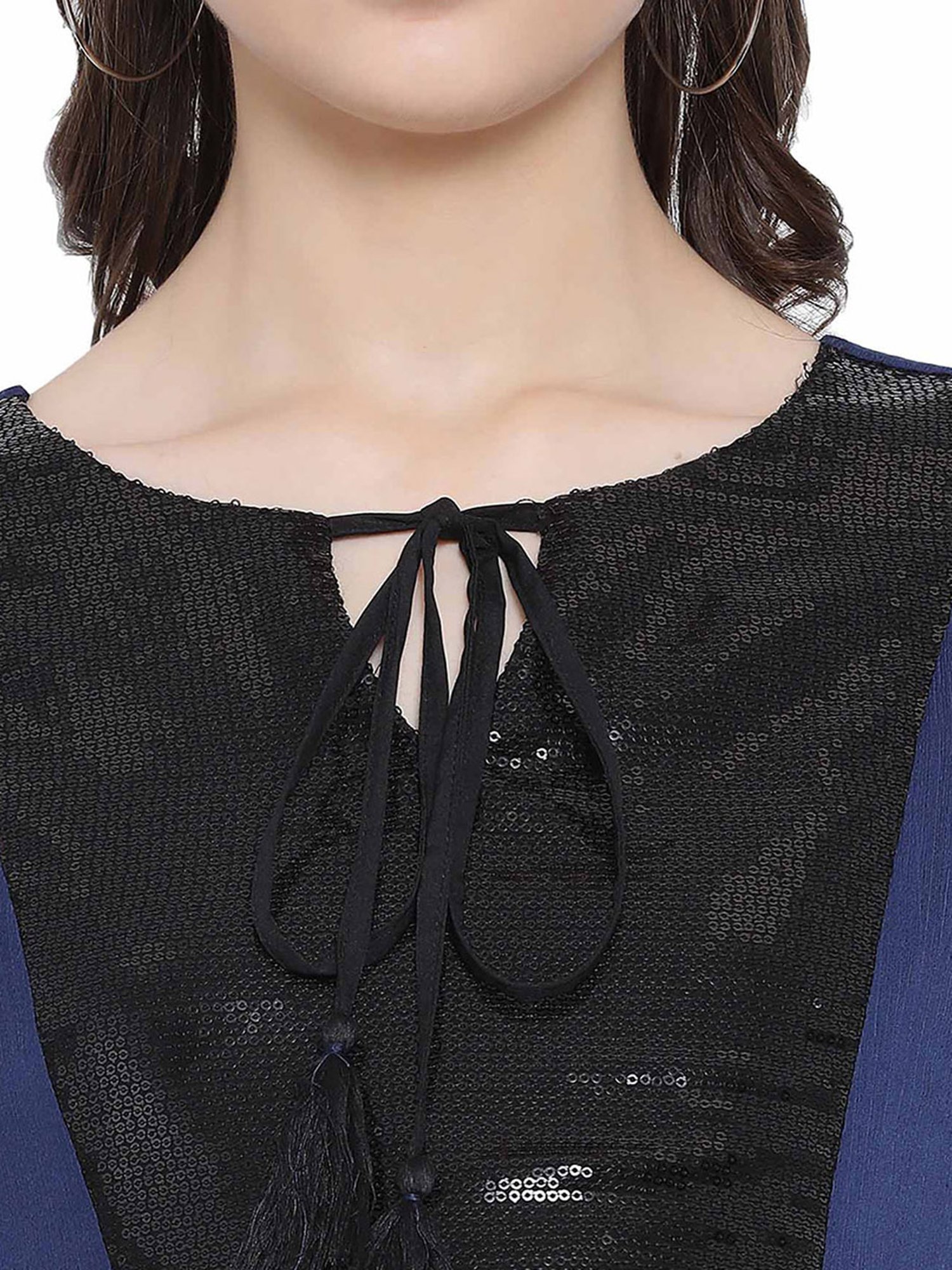 Oxolloxo Navy Stereo Stylized Maternity Tunic