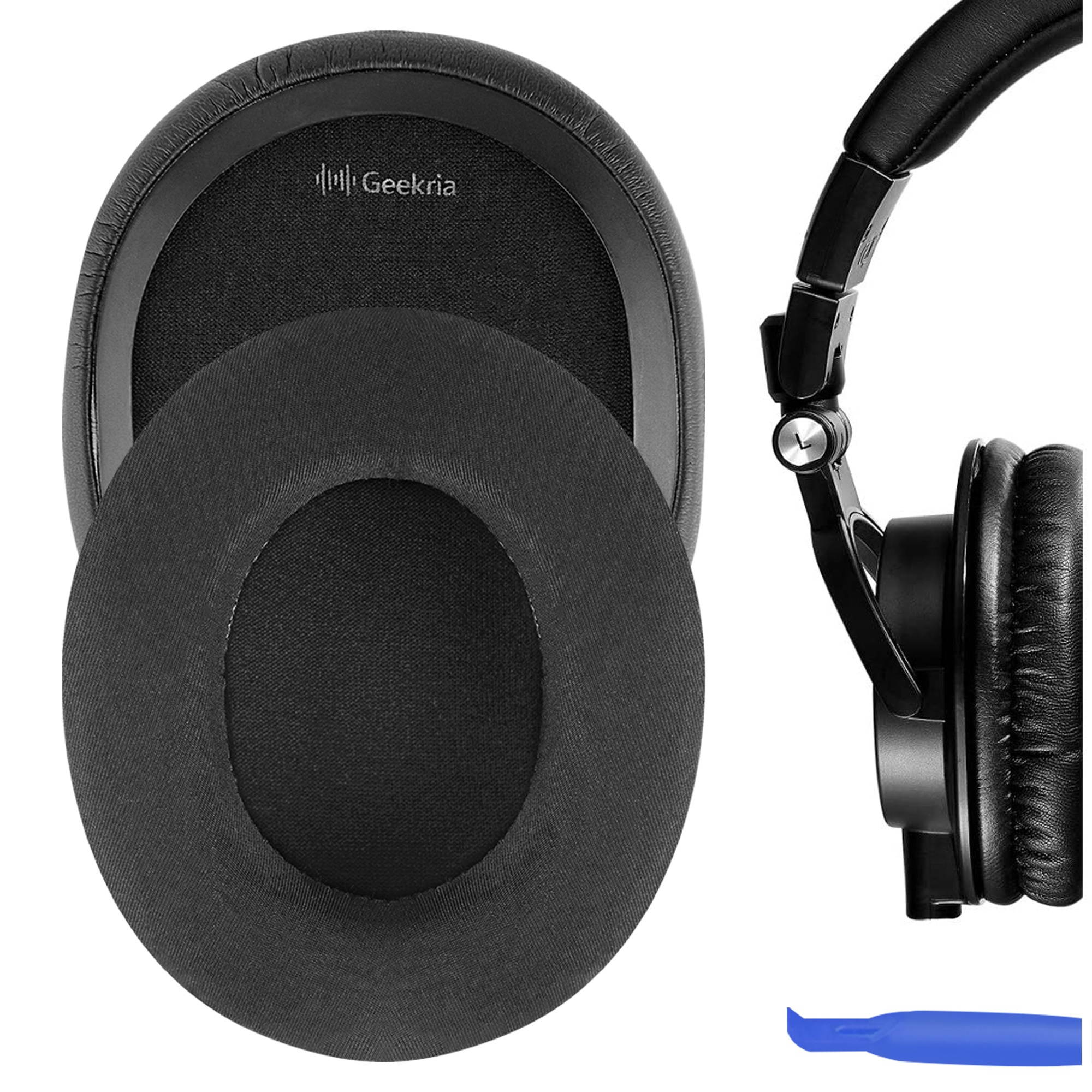 Geekria Sport Cooling-Gel Replacement Ear Pads for ATH-M50X, ATH-M50XBT, ATH-M40X, ATH-M30, ATH-M20, ATH-M10, Headphones Earpads, Headset Ear Cushion Repair Parts (Black)