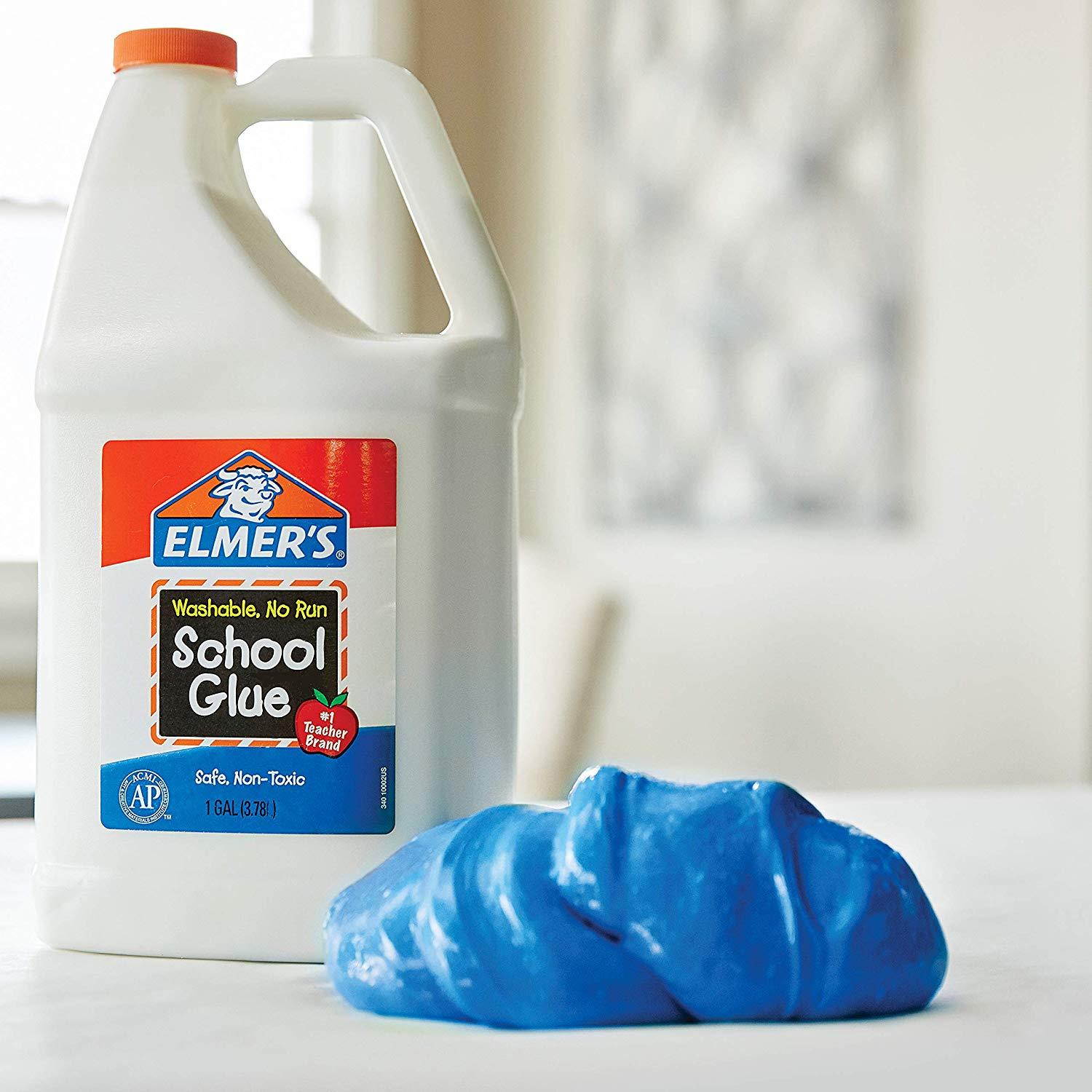 Elmer's Liquid School Glue, Great For Making Slime, White, Washable, 1 Gallon, 2 Count