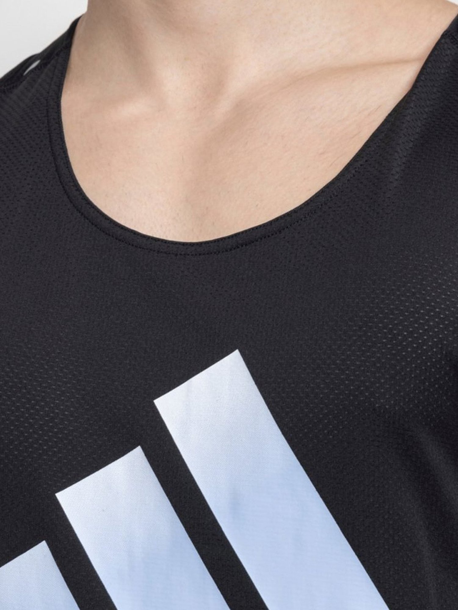 Adidas Black Regular Fit Printed Tank Tee