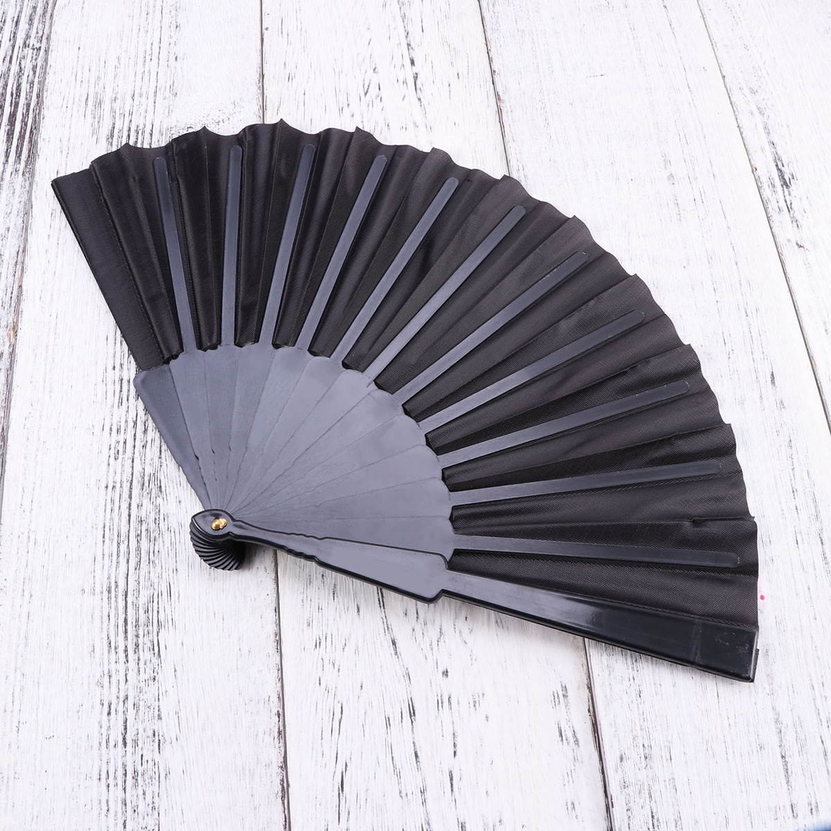 DIY Graffiti Hand-painted Plastic Fan Kindergarten Children Drawing Practice Blank Folding Fan (Black)