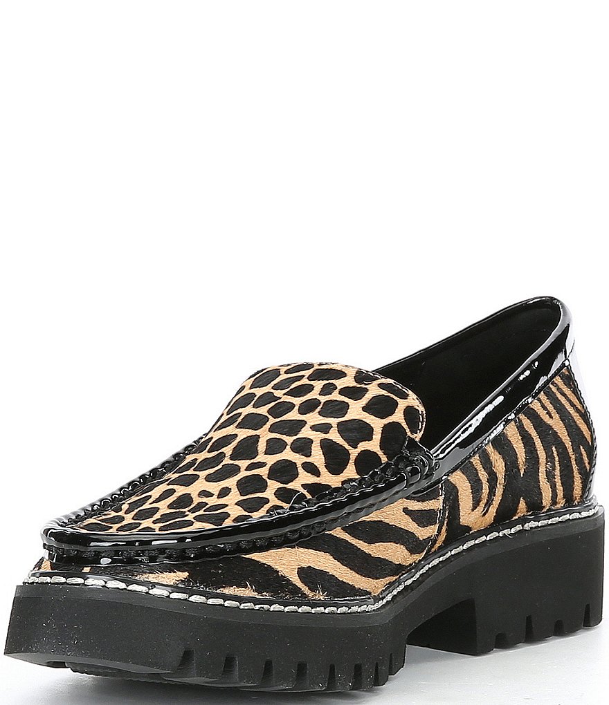 Donald Pliner Hope Animal Print Haircalf Lug Sole Loafers