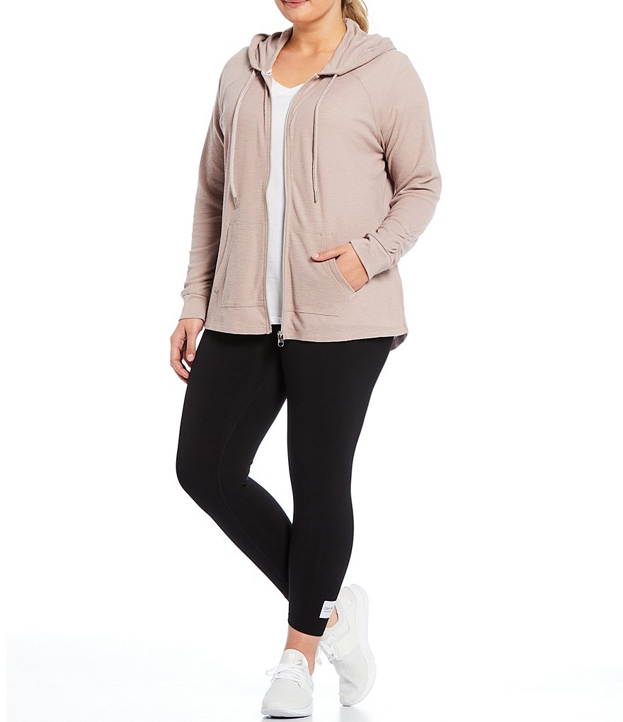 Intro Plus Size Splash Tie Dye Loop Strap Hem Detail 7/8 Ankle Pull-On Leggings