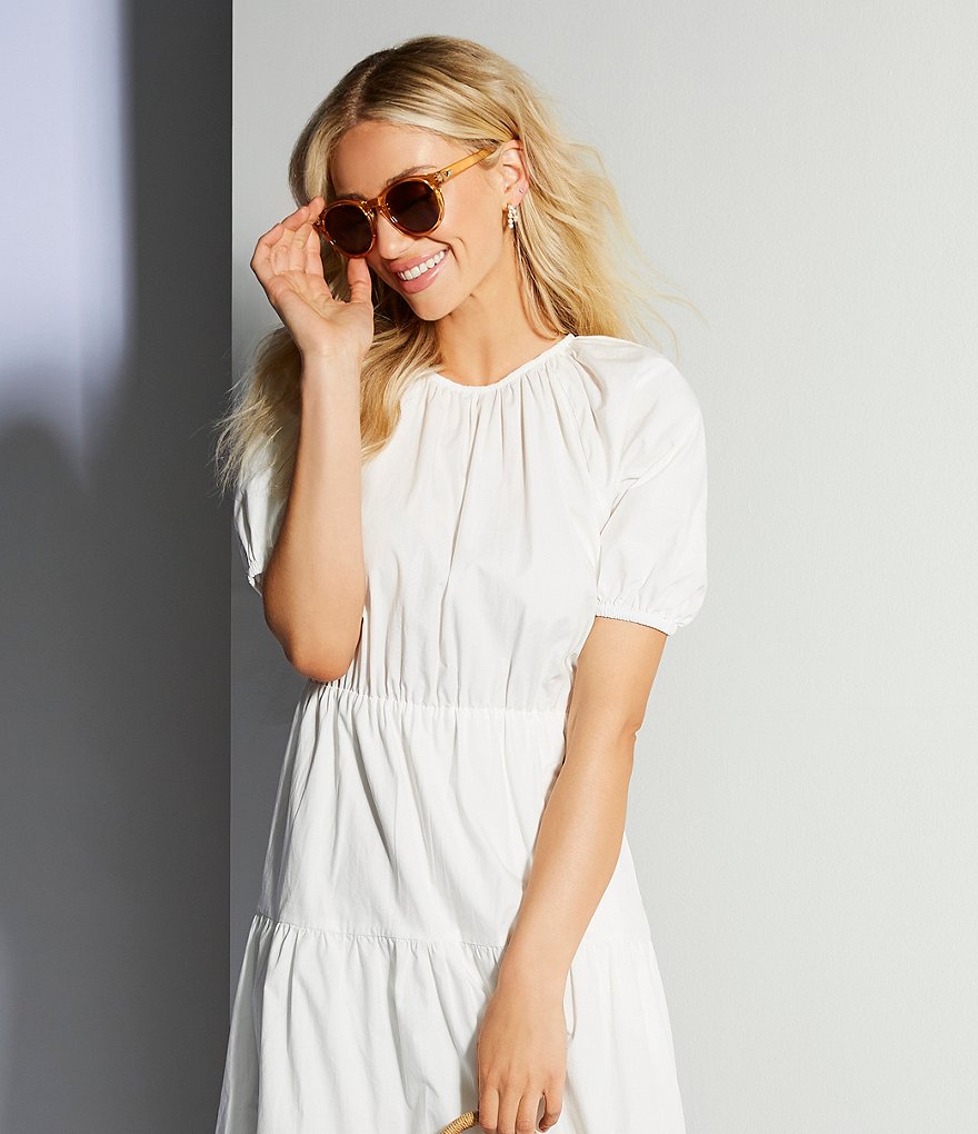 Le Specs Hey Macarena Round 50mm Polarized Sunglasses