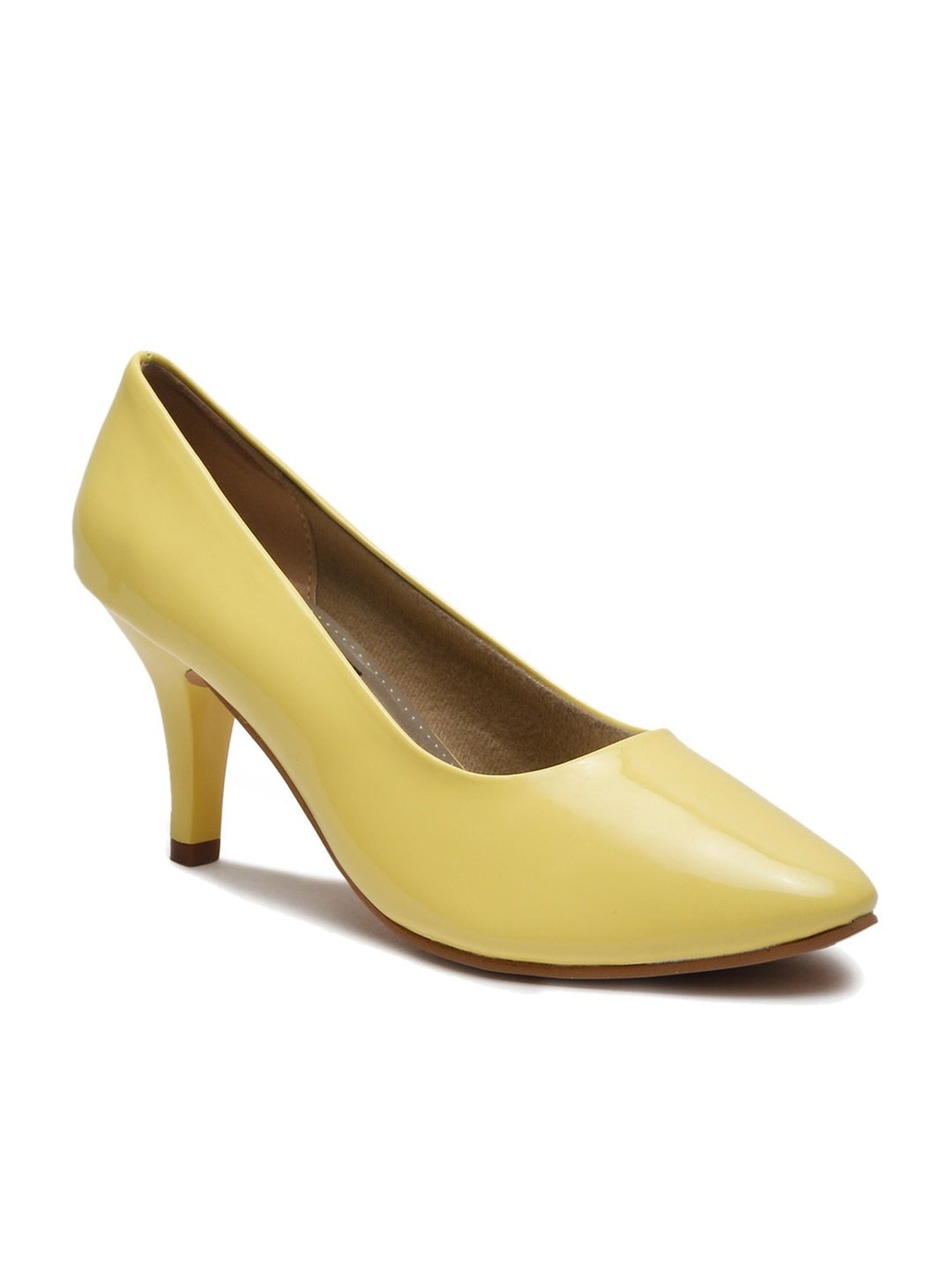 Flat N Heels Women's Yellow Stiletto Pumps