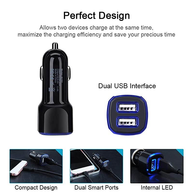 C Charger Set, Dual Port Wall Plug with 2Pack Fast Charging Type C Cord Compatible with Samsung Galaxy Note10+ 10 9 8 S10e A20 A50 S20 S20+ S10 S10+ S9 S9+ A10e A70 A80, Google Pixel 3/3a/2XL