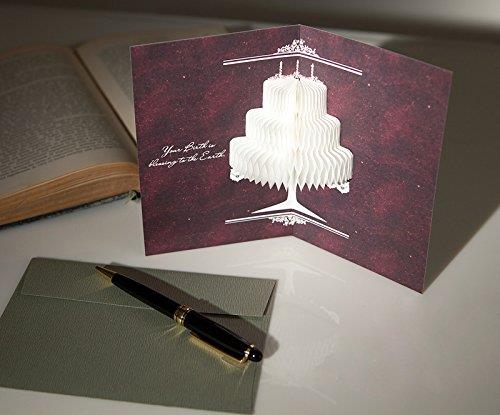 YURICOM Handmade Honeycomb Pop Up Greeting Card (Pack of 1, Cosmos Cake)