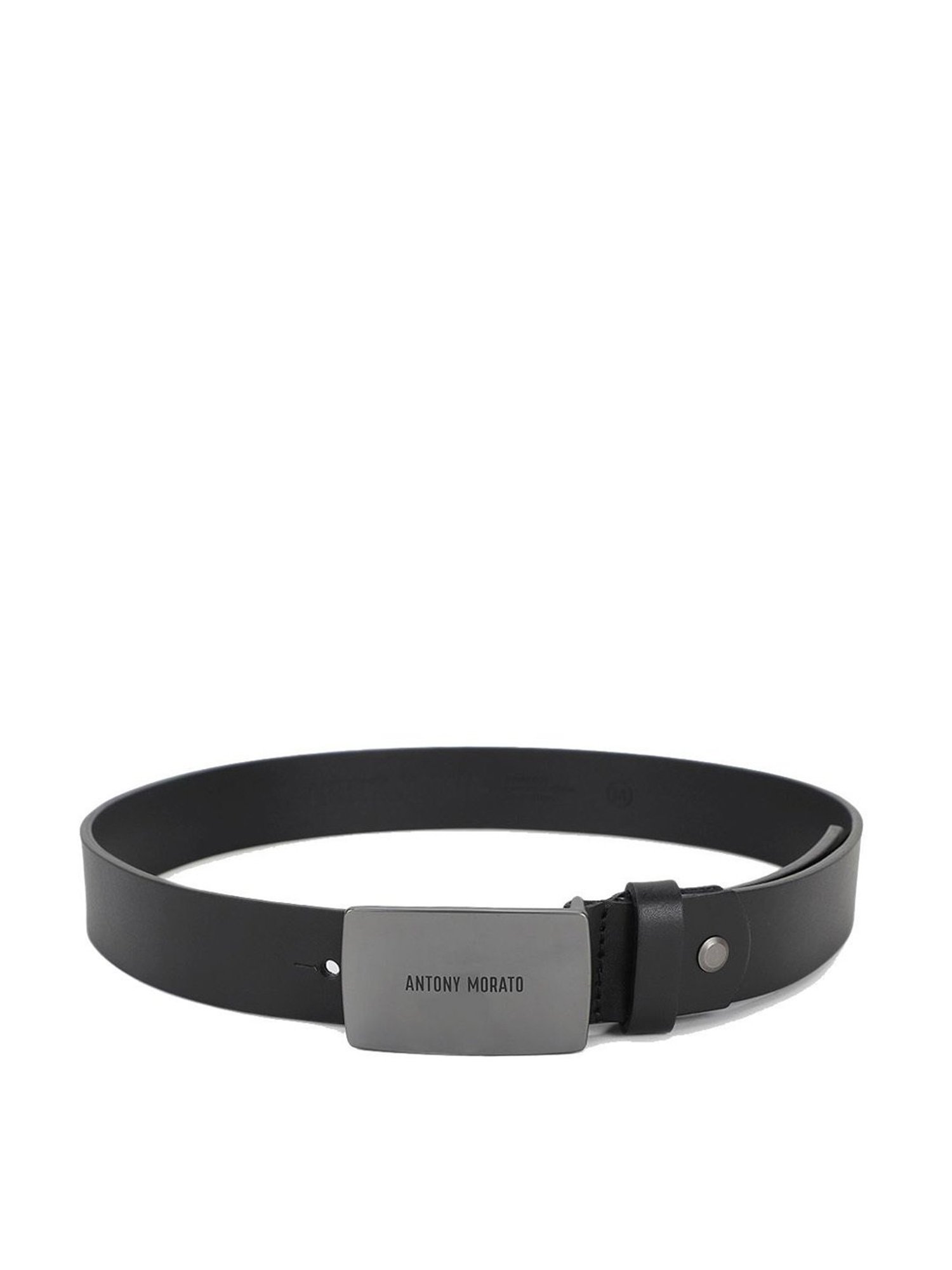 Antony Morato Black Leather Solid Waist Belt