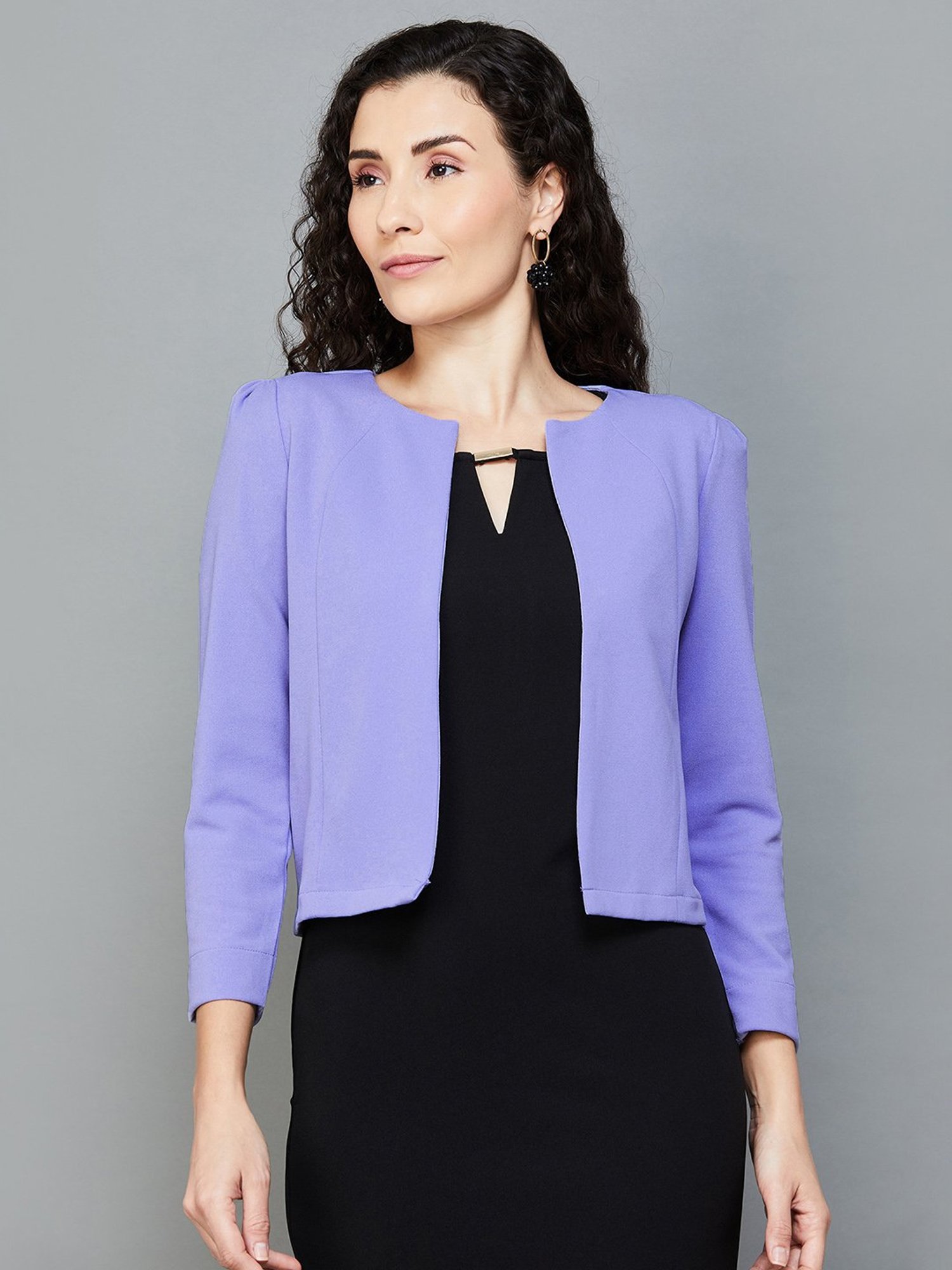 Code by Lifestyle Purple Round Neck Shrug