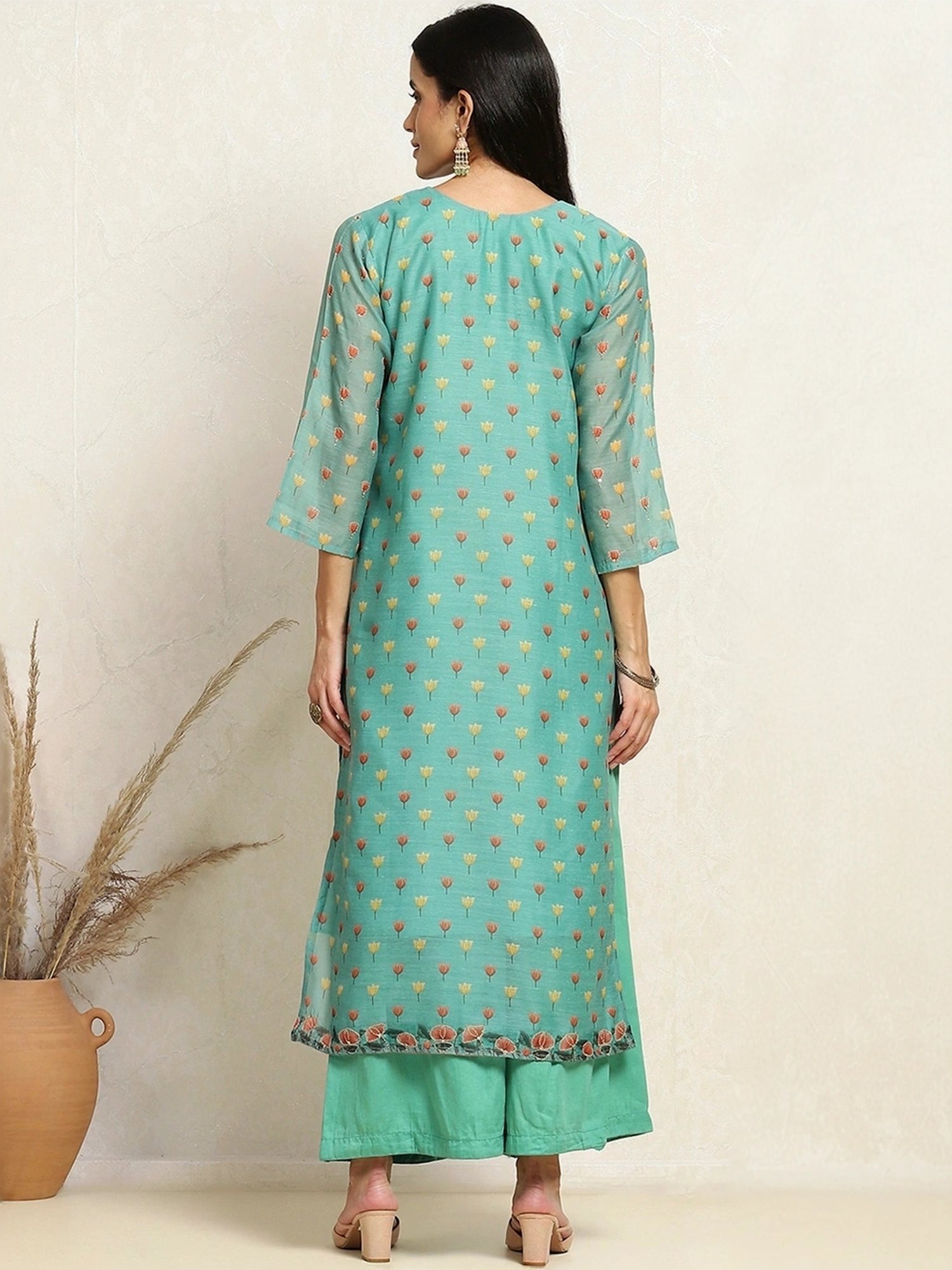 Salwar Studio Red Textured Blouse