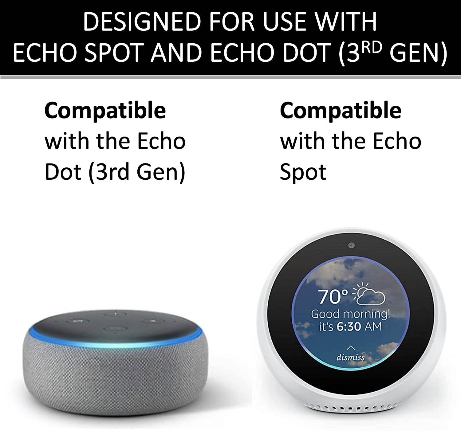 Made for Amazon 10FT Power Cable Extender for Echo Dot (3rd Gen) and Echo Spot