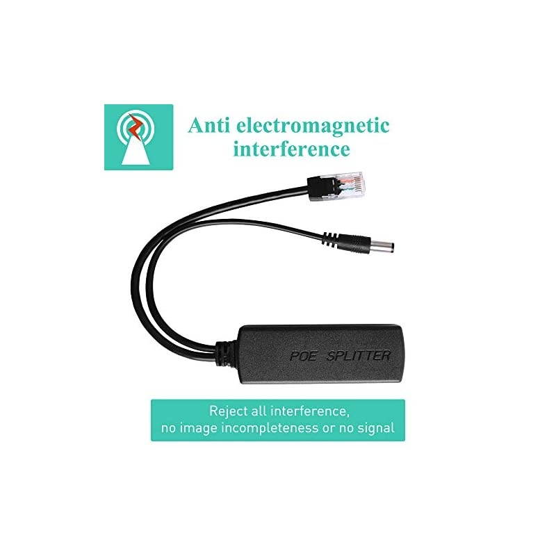 Gigabit PoE Splitter, 48V to 12V Ethernet Adapter,IEEE 802.3af Compliant 10/100/1000Mbps PoE Splitter for IP Camera,Wireless Access Point and VoIP Phone